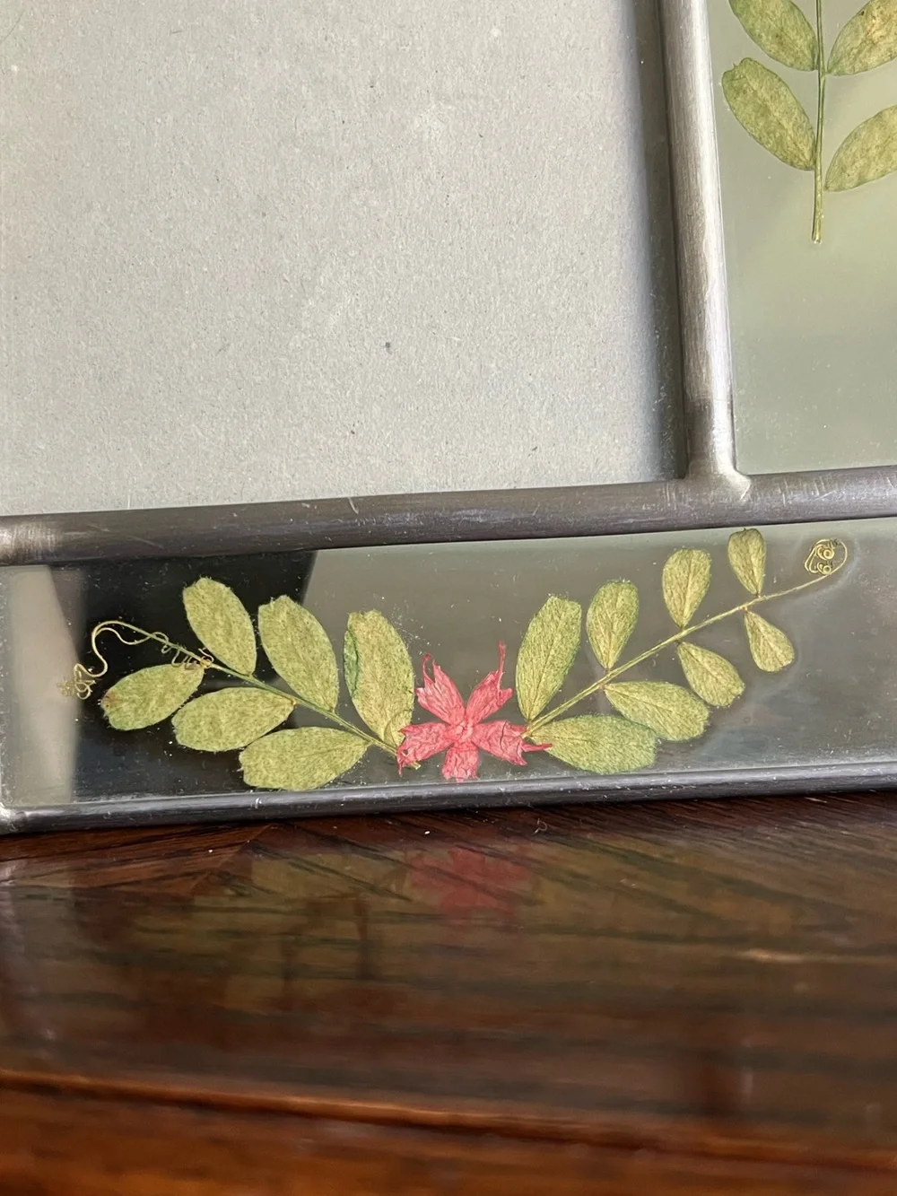 Vintage Pressed Flower Photo Frame, Real Floral Picture Frame, Cottagecore Decor